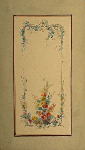 Karl Jauslin (1842-1904) - Zeichnung, Pflanzenornament