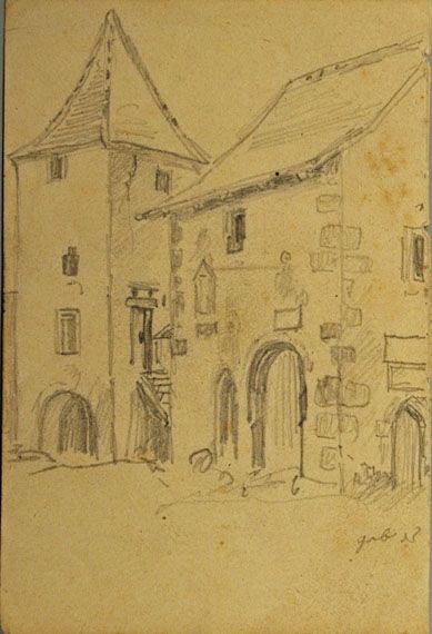 Karl Jauslin (1842-1904) - Zeichnung, Beinhaus, Muttenz