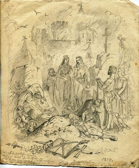 Karl Jauslin (1842-1904) - Zeichnung, „Fahrwangen“