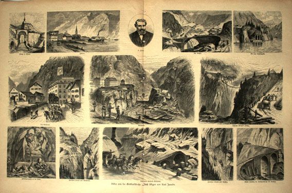 Karl Jauslin (1842-1904) - Drucke, "Bilder von der Gotthardstrasse"