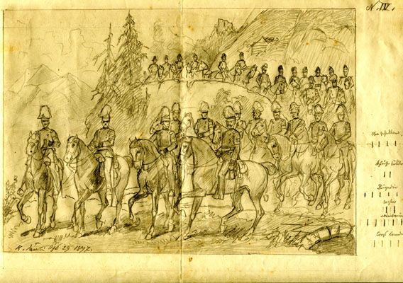 Karl Jauslin (1842-1904) - Skizze/Entwurf, Generalstab 1897