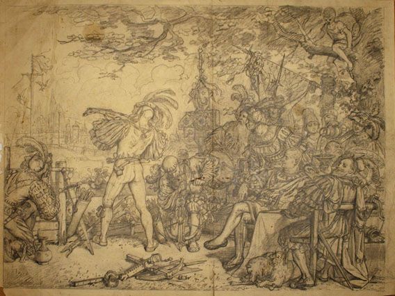 Karl Jauslin (1842-1904) - Zeichnung, Historisches Schützenfest
