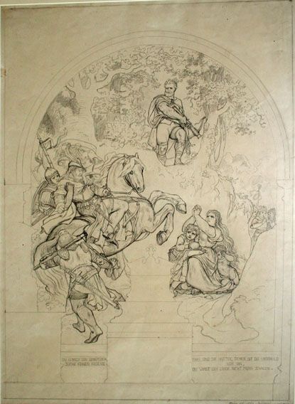 Karl Jauslin (1842-1904) - Zeichnung, Gesslers Tod