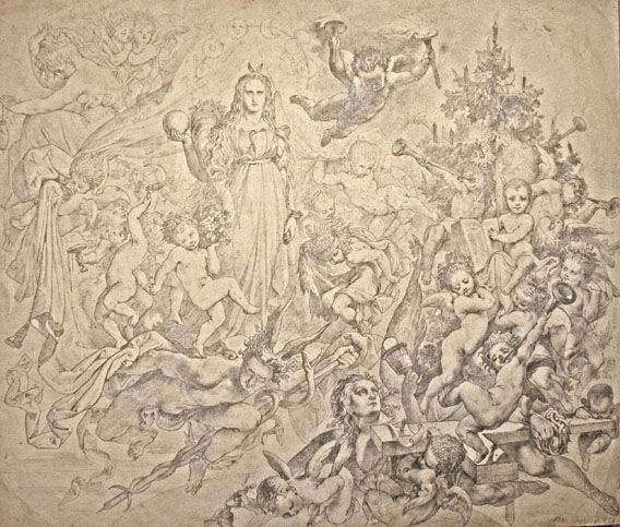 Karl Jauslin (1842-1904) - Zeichnung, Allegorie